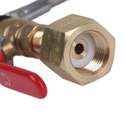 CO2 Soda Maker Refill Adapter Kit With 36 Inch Hose, G1/2 Connector, gold brass fitting detail, not for paintball use