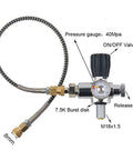 Valve regulator gauge setup for 4500 Psi 3 Liter Carbon Fiber Scuba Tank with paintball fill station, composite cylinder details.