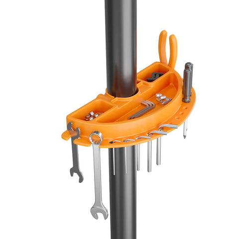 Magnetic tool tray of Foldable Bike Repair Stand With Magnetic Tool Tray And 360 Degree Head For 20 to 29 Inch Mountain And Road Bikes