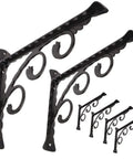 Heavy Duty Shelf Brackets With Hooks Pair Of Rock Solid Black Floating Wall Supports Rust Proof Aluminum Alloy unique design and sturdy hold