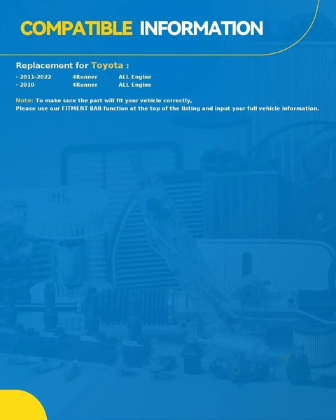 Toyota 4Runner Rack and Pinion Replacement with Hydraulic Power 2010 Through 2022 Direct Fit OE 3110236 information sheet