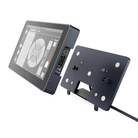 Fast Charge USB Dock Stand For 3D Printers Backplate Mount with slip-resistant base and USB charging panel, angled front view