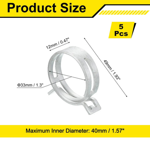 Hardcore Spring Band Hose Clamps For Fuel Lines And Silicone Vacuum Pipes Bullet Proof Seal Zinc Chrome Plated Steel Badass Grip Perfect For Under Hood Custom Builds Pack Of Five