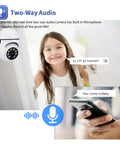 Keep Your Homestead Secure And Sound With This 5MP Wireless PTZ Security Camera featuring two-way audio and a smiling girl.