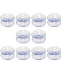 Straight Up Solid 10 Pack Clear Suction Cups For Glass Table Bumpers And Window Hangers That Truly Grip Tight Without Residue, 20-35mm size.
