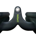 Close-up of Solid Steel Lat Pull Down Bar Attachment For Cable Machines, V Bar And T Bar Combo With Knurled Ergonomic Grips