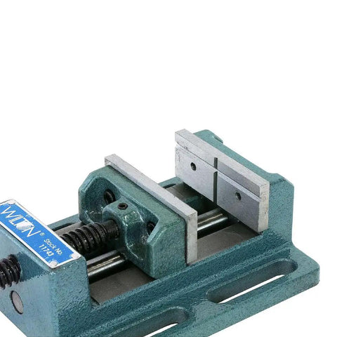 Low Profile Drill Press Vise With Three Inch Jaw Width Three Inch Jaw Opening And One And One Eighth Inch Jaw Depth, cast iron
