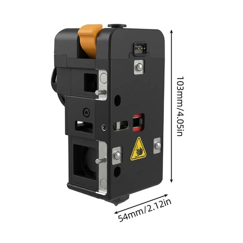 Drop In 0.4mm Left Extruder Hotend Assembly For U1 3D Printer OEM Replacement Back Up Print Head side view with dimensions