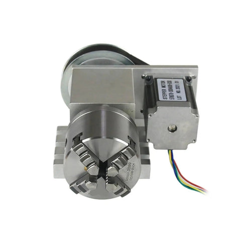 Heavy Duty CNC 4 Axis Tailstock With A Axis Rotary Indexing Head Featuring 65mm Center Height And Nema 23 Stepper Motor, showing 100mm chuck.