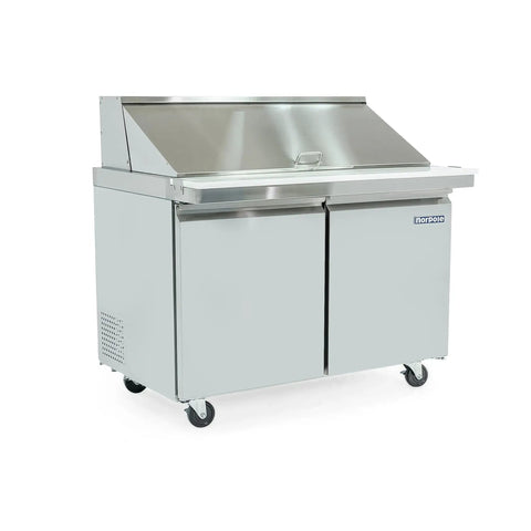 Heavy Duty Commercial Refrigerator 12 Cu Ft Slick Stainless Steel Digital Temp Controls Bright Led Display, double door design.