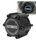 Automatic Mechanical Wheel Locking Hub With 28 Splines, black, side view, designed for Nissan D22, Frontier, and Xterra.