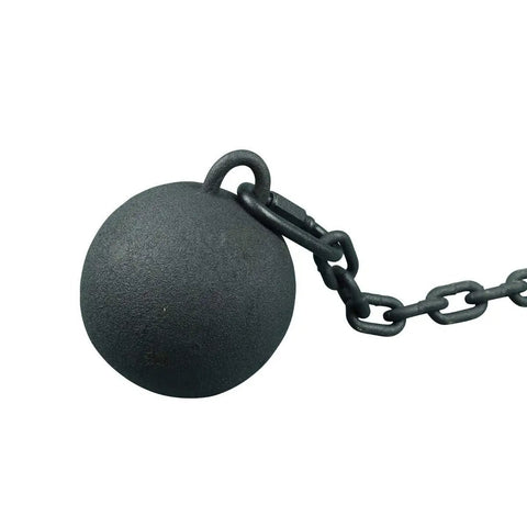 Black Cast Iron Cannonball Weight Automatic Gate Closer With 5-Foot Galvanized Chain For Outdoor Gates, Heavy-Duty Rust-Resistant