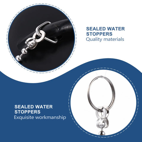 Close-up of 2 Pcs Black Silicone Bathtub Drain Stopper with Chain for Shower Use showcasing quality materials and craftsmanship.