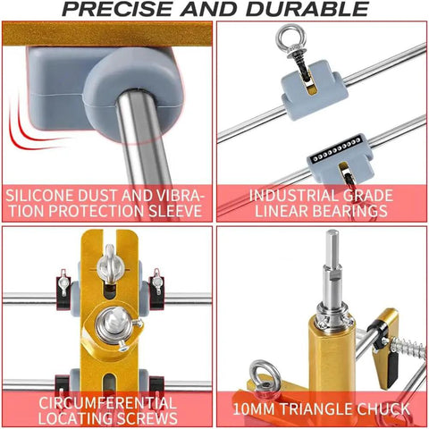Top Tier Door Lock Installation Kit With Heavy Duty Tungsten Steel Cutters And Mortise Hole Saw For Snappy Precise Woodworking Jobs On All Types Of Doors, 10mm triangle chuck