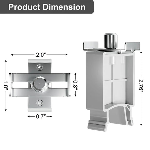 Manual Locking Breaker Device for DIN Rail Mounts, Slide Lock for Circuit Breakers shown in dimension view with size measurements.