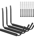 Lightweight Kayak Storage Rack with Wall Mount Hooks for Garage Organization Perfect for Kayaks Paddle Boards includes four hooks and fasteners.