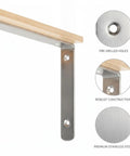 Heavy Duty Stainless Steel L Bracket Corner Brace For Floating Shelves And Furniture Reinforcement, 90 Degree Locking, 5.9 By 3.9 Inch, One Pack