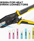 Wire Crimping Tool For Insulated Electrical Wire Connectors AWG 22 To 10 9 Inch Crimping Pliers With Precision Ratchet