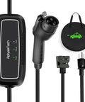 Heavy Duty Portable Level 1 And 2 EV Charger 16 Amp 110 To 240 Volt SAE J1772 Electric Car Charging Cable 21 FT with NEMA plugs.