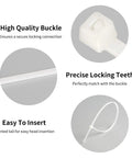 Features of Self Locking Nylon Cable Ties Set With 600 Pieces In 4 6 8 10 12 Inch Assorted Sizes Grab And Go Ready For Heavy Duty