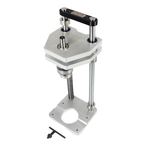 300mm Stroke Drill Press Stand With 6061 Aluminum Alloy Vertical Drill Guide showing CNC-machined base and clamp frame