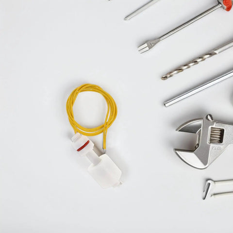 Plastic Float Switch Water Level Sensor 2 Pack Easy Install No Fuss Setup With Precise Liquid Level Control For Water Tanks Industrial And Food Processing Applications Overflow Prevention And Dry Burn Protection, white plastic float switch with yellow cable