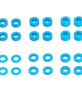 Badass Premium Steel Screw Spacer Kit For Tamiya TT01 TT02 XV01 XV02 10th Scale RC Car Parts Up Your Gear Game With Solid M3 Fasteners Washers That Hold Tight For Assembly Without Stripping While You Go Crazy Shredding The Tracks All Day Long. Blue M3 steel spacers and washers set
