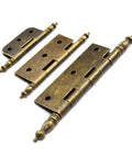 Top Shelf Vintage Folding Hinges With Screws Rock Solid Antique Bronze Zinc Alloy Hardware For Diy Projects Wooden Crates Cabinets And Keepsake Cases Easy Peasy Install And Dang Fine Finish - three hinges, antique bronze finish, zinc alloy.
