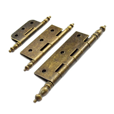 Top Shelf Vintage Folding Hinges With Screws Rock Solid Antique Bronze Zinc Alloy Hardware For Diy Projects Wooden Crates Cabinets And Keepsake Cases Easy Peasy Install And Dang Fine Finish - three hinges, antique bronze finish, zinc alloy.