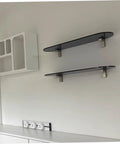 Set Of 4 F Shaped Glass Shelf Brackets Adjustable Zinc Alloy Wall Mounts For Home Kitchen And Bathroom Sturdy No Fuss Install Modern Storage