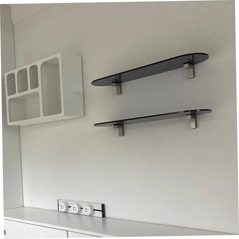 Set Of 4 F Shaped Glass Shelf Brackets Adjustable Zinc Alloy Wall Mounts For Home Kitchen And Bathroom Sturdy No Fuss Install Modern Storage