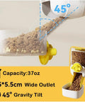 Hanging Gravity Pet Feeder Auto Water Dispenser No Drip Drinking Bowl Cage Mounted Food Dish For Dogs Cats Rabbits Heavy Duty Pp Plastic 37 Oz and 33 Oz Capacity Green Paw Friendly Chow Station with 45-degree tilt and wide outlet.