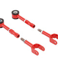 Adjustable Rear Traction Rod Kit For Nissan 350Z Z33 And Infiniti G35 Coupe Sedan Tighten Up Handling And Stability With Precision Steering Steel Radius Arms Powder Coated Red, pair