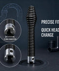 Heavy Duty Drain Cleaner Head Set For 75 Foot Three Eighths Inch Drain Auger featuring spring loaded tip and precise 16 mm connection.