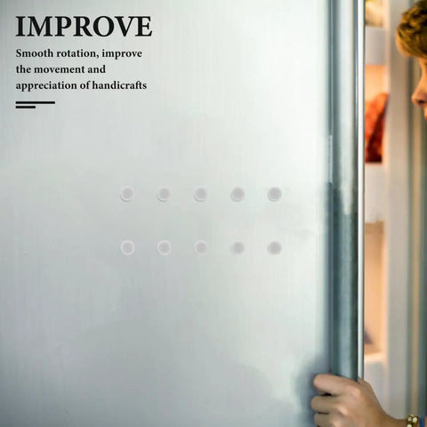 Person opening refrigerator door, focus on smooth rotation, text 'IMPROVE' emphasizing Small Windmill Shaft Ball Bearings Set for DIY Crafts and Jewelry Making