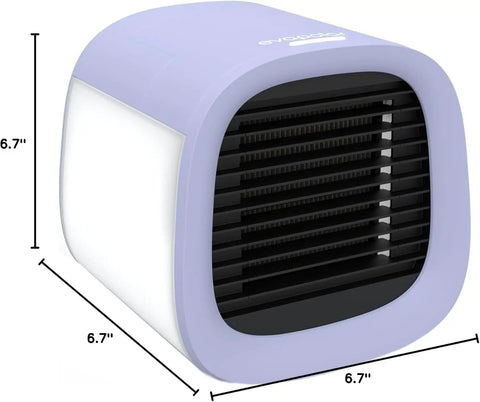 Kickback Portable Evaporative Air Cooler AC Unit With Four Speed Settings And One Button Control, compact 6.7" design.