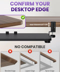 Compatible and non-compatible desk edges for Under Desk Keyboard And Mouse Tray With Pull Out Slide, Adjustable C Clamp.