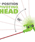 7-position pivoting head illustration for 40V Polesaw and Hedge Trimmer Combo With 8-Inch Bar 20-Inch Dual Action Blades Tool Only Gen 1 Aluminum