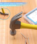 Tough As Nails 8 Oz Claw Hammer Kit Including 376 Precision Cut Steel Nails on wooden surface with nails and hammer details.