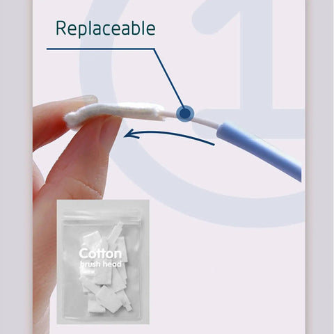 Disposable Crevice Cleaning Tool Set With 50 Replaceable Brush Heads For Tight Gaps, replaceable cotton brush head