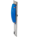 Heavy Duty Extendable Roof Snow Rake With Gliding Rubber Wheels And Lightweight Aluminum Handle, folded for storage.