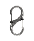 Size 2 Stainless Steel S Biner With SlideLock Dual Locking Gates For Keys Backpack Or Belt Loop Secure Clip For Valuables Gear And Everyday Carry EDC Carabiner against white background