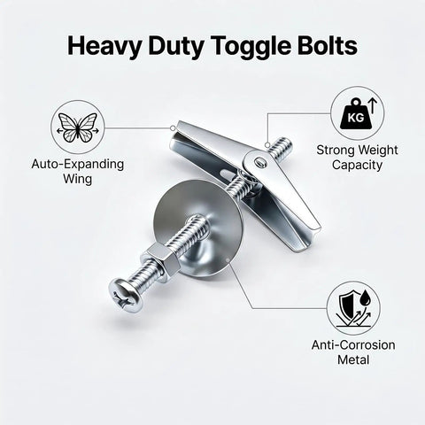 Heavy Duty Toggle Bolt Kit 192 Piece Drywall Anchors And Screws Set With Wing Nuts Washers Spacers One Eighth Inch For Tough As Nails Mounts In Walls And Ceilings, steel toggle bolt