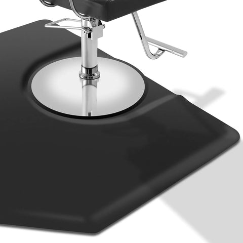 5 Ft By 4 Ft Anti Fatigue Mat For Salon And Barber Chairs In Black Hexagon Pattern 1 Inch Thick Heavy Duty Commercial Grade Durable Floor Mat Built For Busy Salons And Barbershops With Puncture Resistant Design