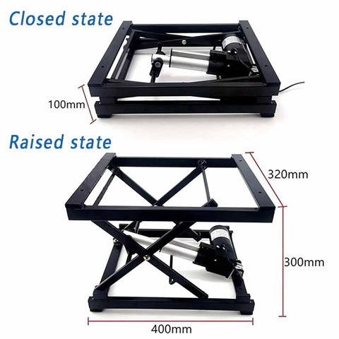 Smart Electric Lift Coffee Table With Remote Height Adjust And Foldable Iron Frame For Living Room That Holds Heavy Loads Like A Champ, showing closed and raised states.