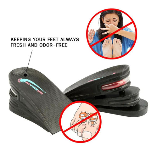 Height Boost Shoe Inserts With 3 Adjustable Layers For Men And Women, 2.5 Inch Lift, Discreet Natural Looking Elevation, Air Cushioned Heel Caps For All Day Comfort And Impact Absorption