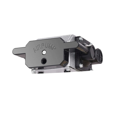 VEVOR air assist pump for laser cutter, metal body with black cover, side view