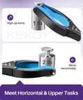 Kekoy 36-inch folding reacher for seniors with blue/black anti-slip 360° rotating jaw and magnet.