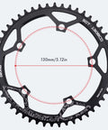 130 BCD Chainring 40T To 58T Narrow Wide Tooth Aluminum Lightweight For 1x Drivetrain On 7 To 12 Speed Road And Folding Bikes With Anti Drop Design And Safer Rides, 130mm size shown