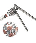 Easy Grip 20mm Manual Crimper Hand Sealing Machine For Aluminum Caps, stainless steel with 10ml vials and caps shown.
